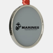 Ornement En Métal Logo en noir empilé USMC (Droite)