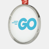 Ornement En Métal Logo Golang (Go Programming Language) (Gauche)
