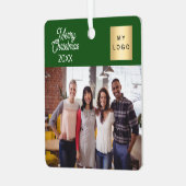 Ornement En Métal Logo photo d'entreprise Noël vert moderne (Avant gauche)