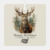 Ornement En Métal Logo Professionnel Client Cadeau Noël (Recto)