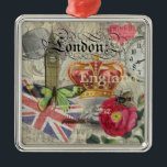 Ornement En Métal Londres Angleterre Voyage Europe Vintage Art<br><div class="desc">Londres England - This beautiful travel feobjets everything you love about Londres The collage is the perfect venft for people who love to travel, and European cities like London, England are where they go for fun. Destination for a city vacation, this London travel collage is a great venft for your...</div>