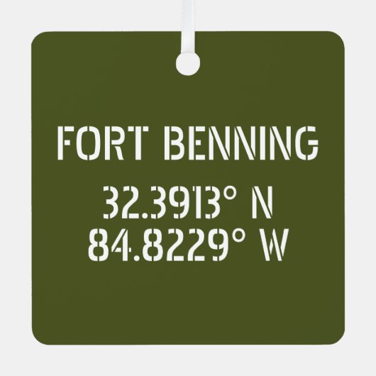 Ornement En Métal Longitude de la latitude de Fort Benning (Recto)