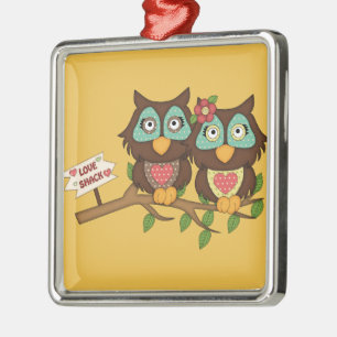 Ornement En Métal Love Owls design Ornament Gifts