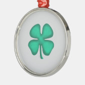 Ornement En Métal Lucky 4 Leaf Irish Clover gray rd premium ornament (Gauche)