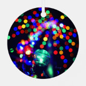 Ornement En Métal Lumières des vacances de Bokeh (Verso)