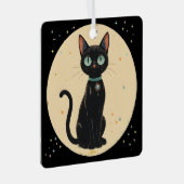 Ornement En Métal Lune de chat noir atomique futuriste (Avant droite)