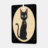 Ornement En Métal Lune de chat noir atomique futuriste (Avant gauche)