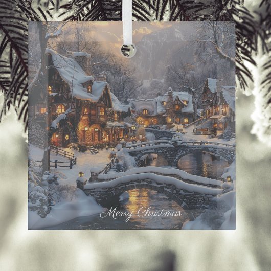 Ornement En Métal Lune Snowlight Village de Noël Joyeux Noël