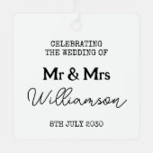 Ornement En Métal M. Et Mme Black Et White Nom (Recto)