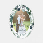 Ornement En Métal M. et Mme newlysée première photo mariage de Noël (Avant gauche)