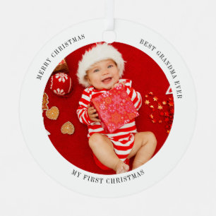 Ornement En Métal Ma première photo de bébé à Noël