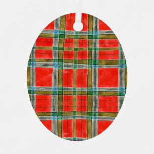 Ornement En Métal MAC BAIN TARTAN Métal Oval Ornament