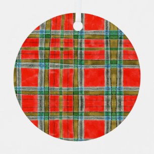 Ornement En Métal MAC BAIN TARTAN Ornement Métal Rond