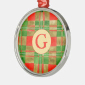 Ornement En Métal MAC GREGOR TARTAN Premium Round Orament + Initial (Gauche)