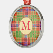 Ornement En Métal MAC RAE TARTAN Premium Round Orament + Initial (Gauche)