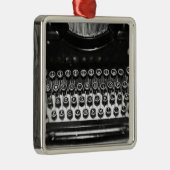 Ornement En Métal Machine à écrire noire et blanche (Droite)