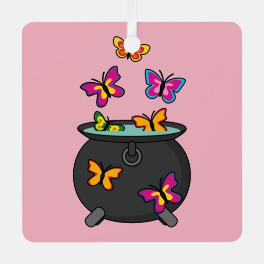 Ornement En Métal Magical Butterflies from a cauldron (Recto)