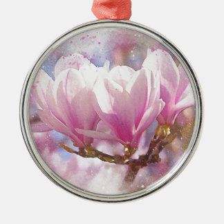 Ornement En Métal Magnolia rose-pourpre en floraison - Fleur de prin