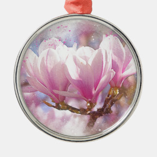 Ornement En Métal Magnolia rose-pourpre en floraison - Fleur de prin