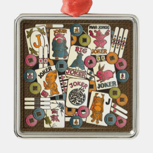 Ornement En Métal Mah Jongg Jokers