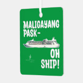 Ornement En Métal Maligayang Pask-OH SHIP! Gr/Slv. Chrs. Cruise Sq. (Avant gauche)