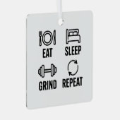 Ornement En Métal Manger. Dormir. Broyer. Répéter (Avant droite)