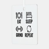 Ornement En Métal Manger. Dormir. Broyer. Répéter (Avant gauche)