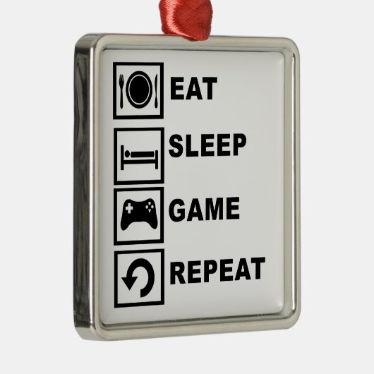 Ornement En Métal Mangez, dormez, jeu, répétition (Droite)