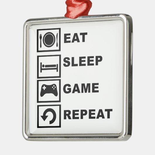 Ornement En Métal Mangez, dormez, jeu, répétition (Gauche)