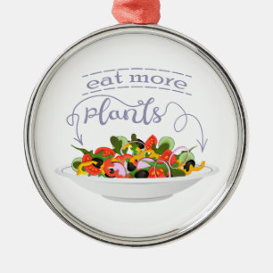Ornement En Métal Mangez plus de plantes frais motivation salade let