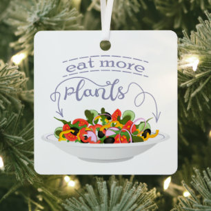 Ornement En Métal Mangez plus de plantes frais motivation salade let