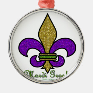 Ornement En Métal Mardi gras coloré Fleur De Lis