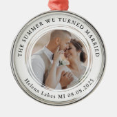 Ornement En Métal Mariage Photo Keepsaké (Devant)