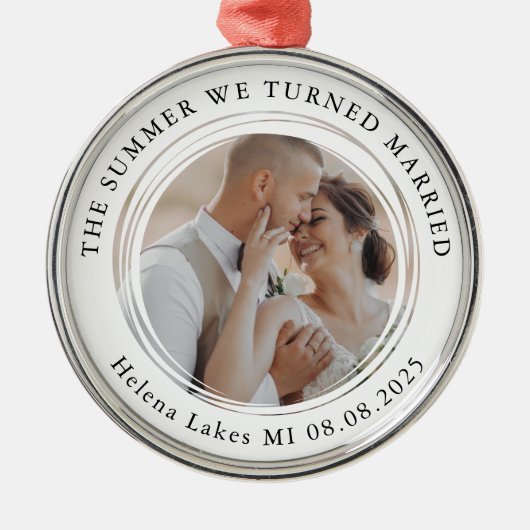 Ornement En Métal Mariage Photo Keepsaké (Devant)