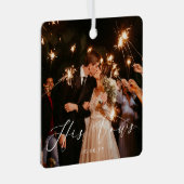 Ornement En Métal Mariage Ses Vows Photo Keepsaké (Avant droite)