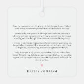 Ornement En Métal Mariage Ses Vows Photo Keepsaké (Verso)