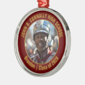 Ornement En Métal Maroon Gold Marching Band Photo Christmas (Gauche)