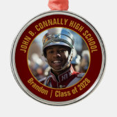 Ornement En Métal Maroon Gold Marching Band Photo Christmas (Devant)