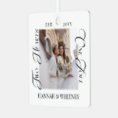 Ornement En Métal Married Couples Photo Two Hearts One Soul Keepsake (Avant gauche)