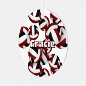 Ornement En Métal marron black volleyballs w athlète nom keepsaké (Avant gauche)