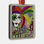 Ornement En Métal Masque de plumes de Mardi Gras psychédélique (Droite)