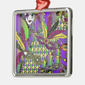 Ornement En Métal Masques de plumes de mardi gras psychédélique (Gauche)