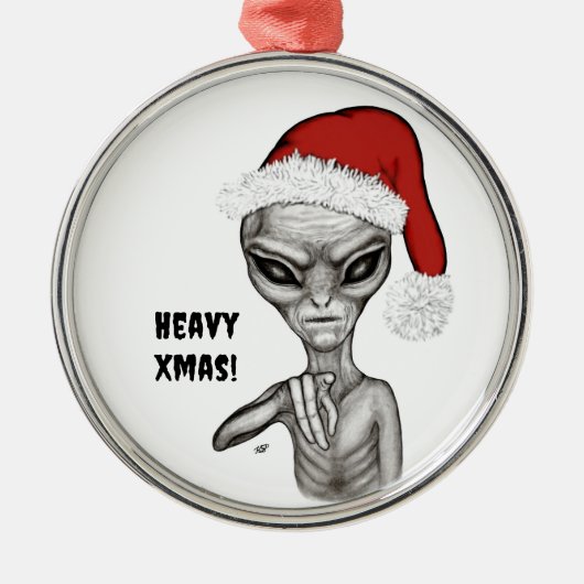 Ornement En Métal Mauvais Alien, Lourds Noël ! (Devant)