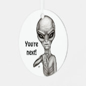 Ornement En Métal Mauvais Alien, Tu es le prochain ! (Avant gauche)