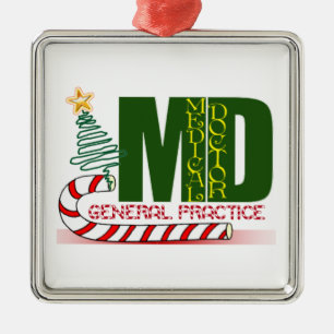 ORNEMENT EN MÉTAL MD PRATIQUE GÉNÉRALE PHYSICIEN NOËL MERRY