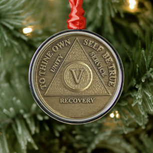 Ornement En Métal Médaille de 5 ans de sobriété
