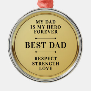 Ornement En Métal Médaille d'or simple Meilleur Papa Premier Lieu Ch