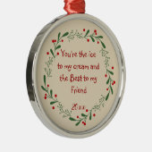 Ornement En Métal Meilleur Ami Fun Devis Personnalisé Dat Christmas  (Droite)