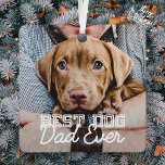 Ornement En Métal Meilleur Chien Papa Jamais Moderne Personnalisé An<br><div class="desc">Ce design simple et classique est composé de typographie serif et d'ajouter une photo personnalisée</div>