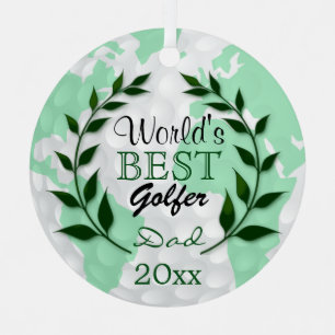 Ornement En Métal Meilleur ⛳ Golfeur du monde - Personnalisez Cer